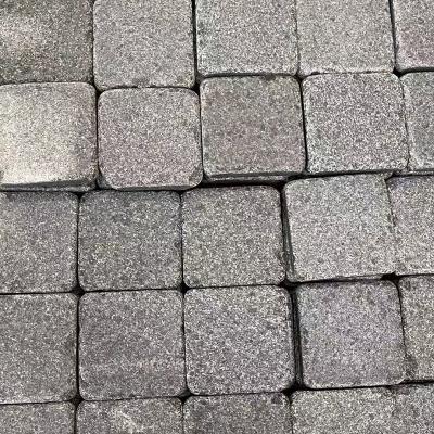 China Eco - Friendly Gray Granite Cube Stone Price With Flamed Surface for sale