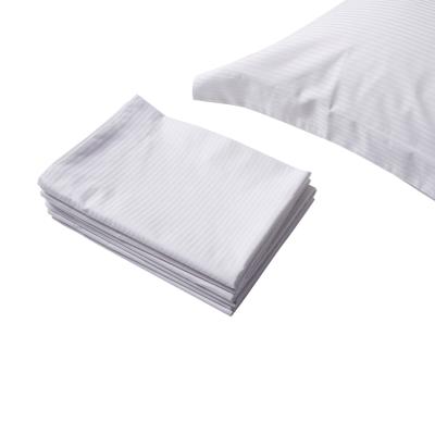 China Hotel Guest Room Anti-Static Canvas Set 0.5cm Satin Stripe Cotton Pillowcase for sale