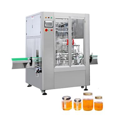 China Full Automatic Plastic Food Glass Bottle Jar Sauce Honey Filling Machine And Capping Machine Liquid Line for sale