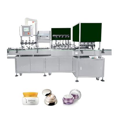 China High Efficiency Automatic Food Line Stainless Steel Cosmetic Jars Cream Filling And Packaging Machine for sale