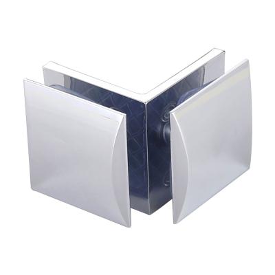 China 90 Degree Modern Side Clip Fixed Glass To Shower Glass Door Solid Zinc Alloy Hinge Clamps for sale