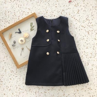 China Anti-wrinkle Spring New Baby College Style Cross Sleeveless Temperament Western Style Vest Dress for sale