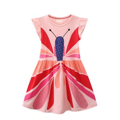 China New Children's Style Anti-wrinkle Stock Children's Dresses Foreign Printing Girls Cute Princess Dress for sale