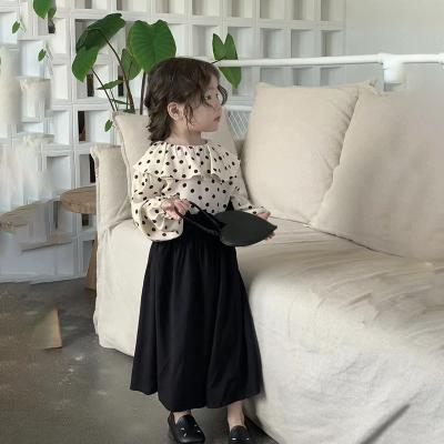 China The Other Fashionable Dot Shirt Foreign Polka Dot Top Dress Autumn New Girls' Style Spring Collar and Doll Two-Piece Set for sale