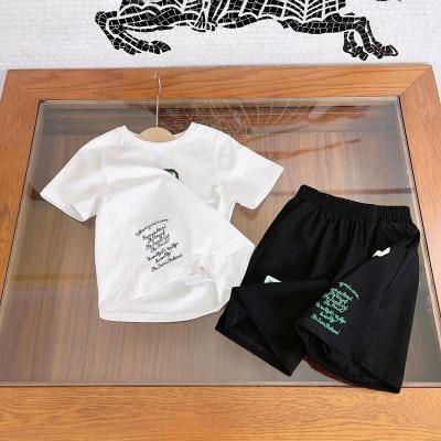 China High-end casual children's brand clothing tracksuit sets short sleeve t-shirt and short pants sets outfits for boys for sale