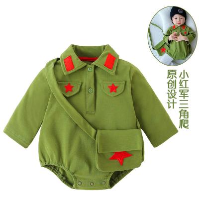 China 2022 Green 100% Cotton Baby Clothes With Messenger Bag Going Out Overalls Cute Baby for sale