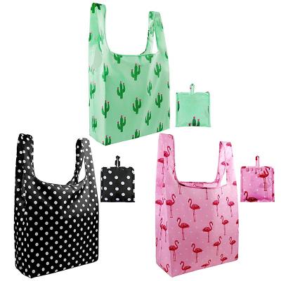 China Custom Safety OEM/Odm Eco Recycle Grocery Tote Bag Polyester Reusable Folding Nylon Shopping Bag for sale