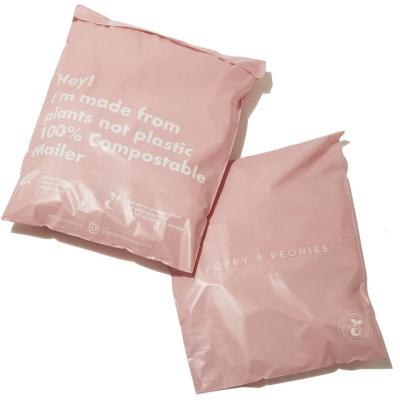 China Custom Self Adhesive Frost Bag Polyethylene Postage/Ship Mailing Bag Compostable Pink Maple Leaf Postage Mailing Bag Compostable Bag for sale