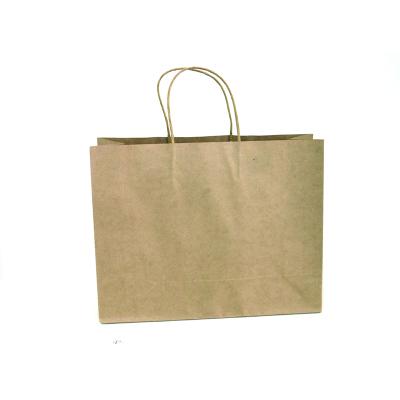 China Biodegradable Recycled Custom Logo Printing Pla Biodegradable White Brown Food Grade Kraft Paper Packaging Bag With Handle for sale