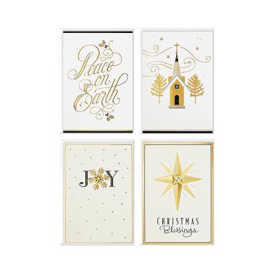 China paper & Cardboard Top Tending 2022 Hot Products Christmas Gold Foil Cards Printing Custom Business Cards Printer With Envelop for sale