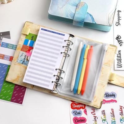 China Magnetic Loose Leaf Planner Accessories PVC Agenda Card Cash Card Page Envelope Budget Book Cash Pocket for sale