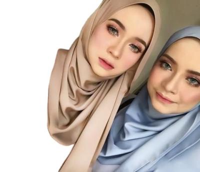 China 2022 Newcomer American European Malaysia Ladias Textured Matte Plain Color Satin Scarf Shawl Wrap Women Muslim Velvet Hijabs Silk for sale