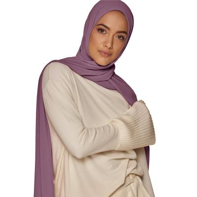 China 2022 Fashions Farmhouse Quality Muslim Simple Chiffon Hijabs Backing Custom Lady Strethy Luxury Chiffon European American Hot Premium Color Shawl Scarf for sale