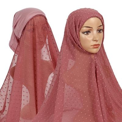 China High Quality Custom Made Single Snap Pompom American European Underscarf Chiffon Hijab With Inner Cowl Headscarf Shawl Modal Scarf for sale