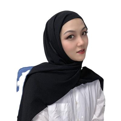 China New 2022 European American Custom Plain Instant Chiffon Underscarf Hijab With Inner Cowl Headscarf Shawl Scarf for sale