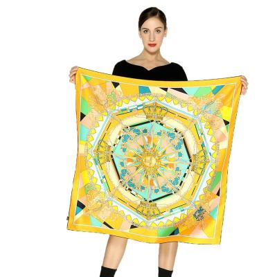 China 2022 Custom Square Scarf Jane Satin 70*70 Square Silk Hair Scarf Women Silk Scarves for sale