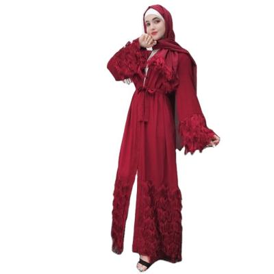 China Simply 2022 Dubai Muslim Women's Abayas Plus Size Islamic Open Front Dress for sale