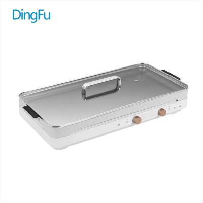 China Multi-Function Induction Heating Grill Household Electric Induction Non-Smoking Dual Use Grill With Hot Pot for sale