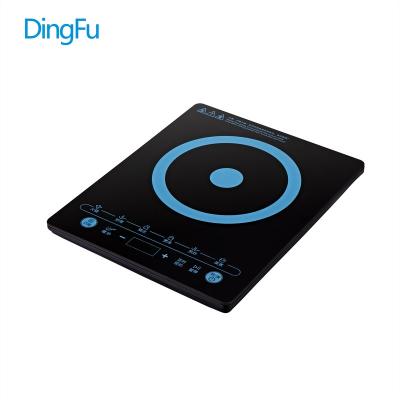 China Touch Control Commercial Black Crystal Dish Plastic Housing Ultra Thin Induction Cooker for sale