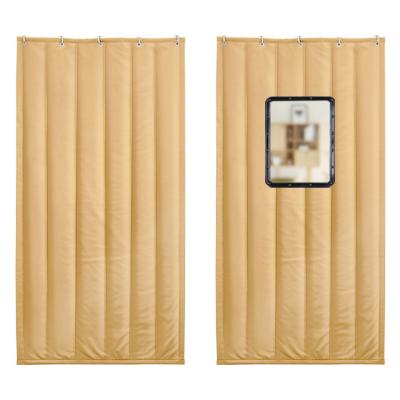 China Insulated Warm Cotton Winter Magnet Door Curtain Screen With Window for sale