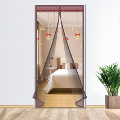 China Modern Custom Mosquito Embroidery Patterns Magnetic Folding Screen Door Mesh for sale