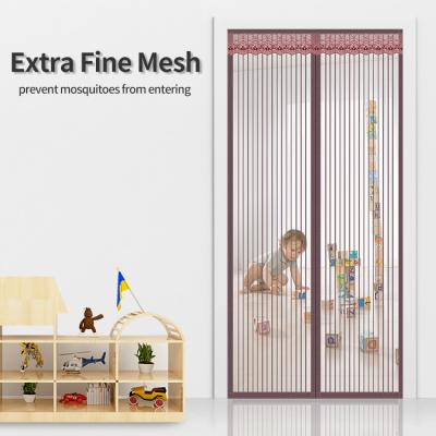 China Modern Polyester Home Use Bed Room Anti Fly In Screen Door Fiberglass Mesh Screen Door Curtain for sale