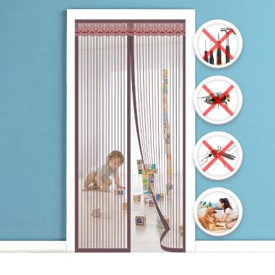 China Modern Mesh Mosquito Net Polyester Fly Screen Pleated Folding Screen Door for sale