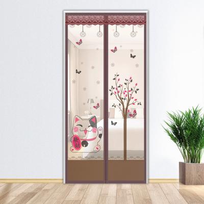 China Modern Polyester Fine Mesh Anti Fly Magnetic Insect Soft Screen Door for sale