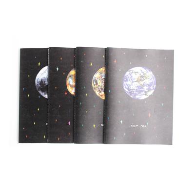 China Hot Stamping Custom Hardcover Black Color Travel A5 Notebooks Planner Book for sale