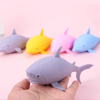 China Releasing Pressure Factory Price Four Colors TPR Animal Dolphin Squeeze Toys Decompression Squishy Duct Toy For Kids for sale