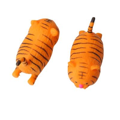 China Release New Design Pressure Cartoon Cute Squishy Tiger Doll Soft TPR Squishy Animal Toys For Children for sale