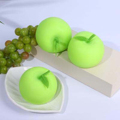 China Release of Simulation Green Squishy Fruit Ball Squeeze Shape Squeeze Apple Soft Squeeze Toys for Children for sale