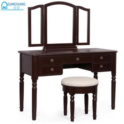 China New Item Cheap Black Drawer (Height) Bedroom Dressing Table Adjustable With Chair for sale