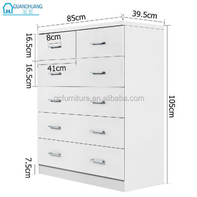 China (Height) 6 Drawer Mirrored Drawer Dresser Chest Adjustable for sale