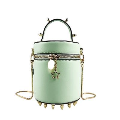 China 2021Luxury Designer Small Ladies Handbag Ladies Shoulder Bag Daily Life OEM Cross Cute Rivet Mini Bucket Bag Factory-direct - Body Purse Girls for sale