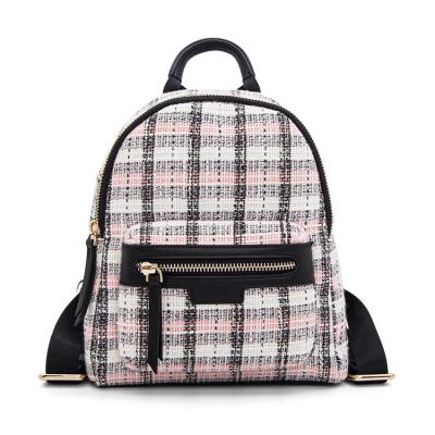 China 2021 Wholesale Cotton Campus Women None Backpack Cute Fashion Backpack For Women Plaid Backbag Backpack Girls for sale