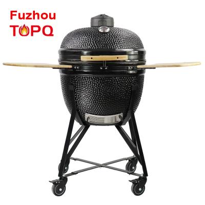 China TOPQ Height Adjustable Home and Garden Outdoor Kitchen 25 Inch Ceramic Charcoal Grill BBQ Smoker Pellet Kamado Machine for sale