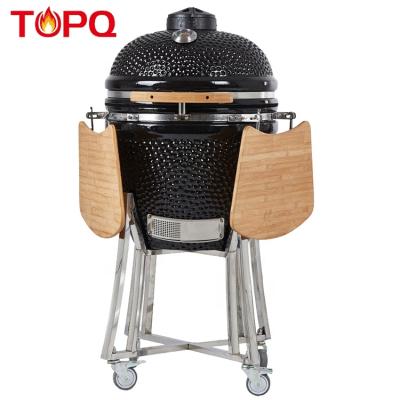 China TOPQ 21inch Easily Assembled Ceramic Barbecue Kamado Charcoal Grill for sale