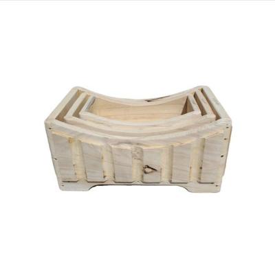 China Europe manufacture home decoration and garden wooden stand natural flower plant pot for sale