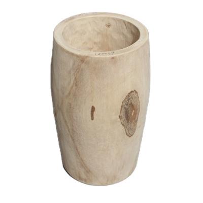 China Europe Eco-friendly Wood Crafts Home Decoration Polished Wooden Vase Paulownia Wood Sale for sale