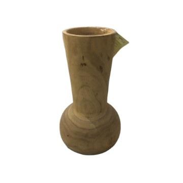 China Europe Best-selling Home Living Room Handmade Wooden Decor Opens Wooden Flower Vase for sale