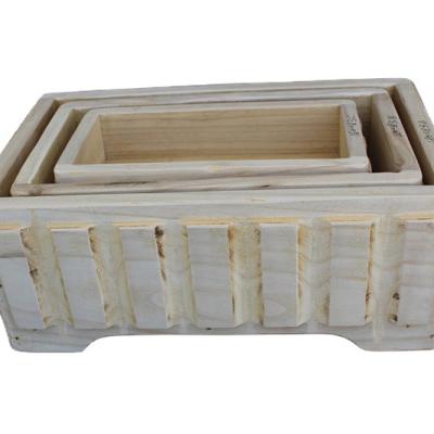 China Cheap Europe Farmhouse Decor Wood Crafts Various Size Wooden Tray / Solid Wood Box for sale