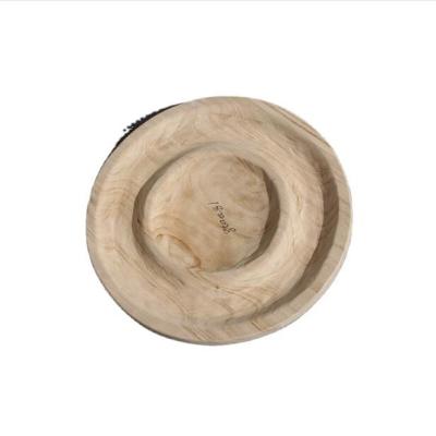 China Europe Factory Sales Handmade Wood Crafts Round Tray Custom Home Decor Wooden Tray for sale