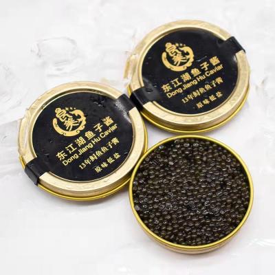 China Fresh Black Caviar 30G Canned Caviar Liangmei Dongjianghu Spicy Sturgeon Fish Crispy Cartilage for sale