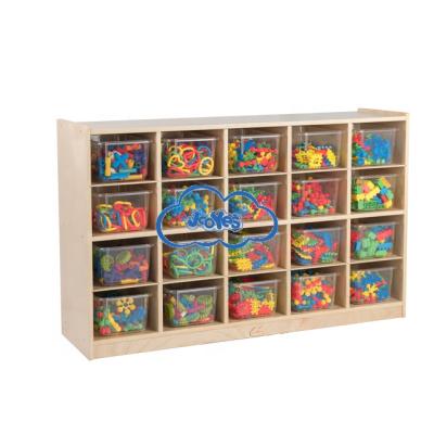 China Cozy Classroom Preschool Kids Furniture Wooden Shoe Storage Cabinet for sale