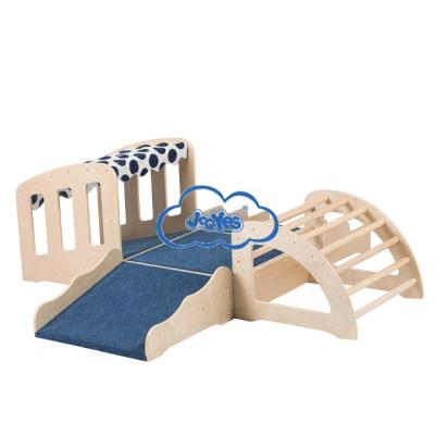 China Comfortable Preschool Kids Indoor Climbing Jumpsuit Soft Climbing Wooden Frame for sale