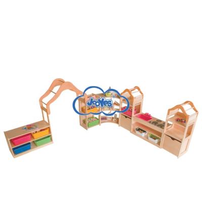 China Comfortable Kindergarten Upper Classroom Mix Onion Preschool Wood Furniture for sale