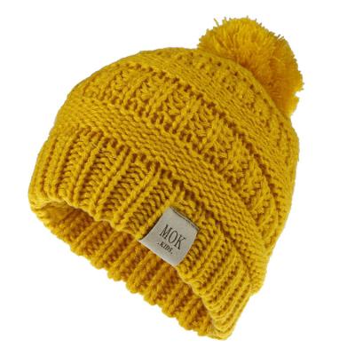 China COMMON Women's Wool Hat Knitted Hat Wool Ball Wool Ball Hat for sale