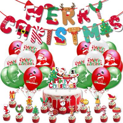 China Christmas Decorations Santa Elk Balloons Cake Topper Happy New Year Christmas Party Decoration Banner for sale