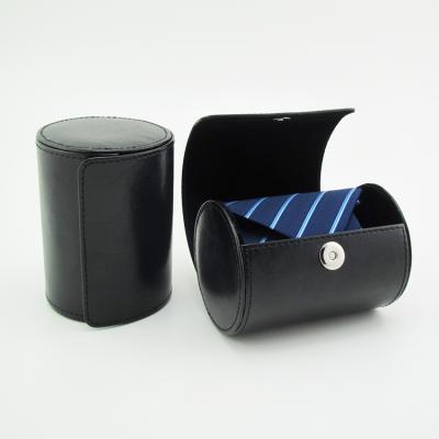 China Wholesale High Quality Portable Leather Bow Tie Storage Customized PU Storage Boxes For Men for sale